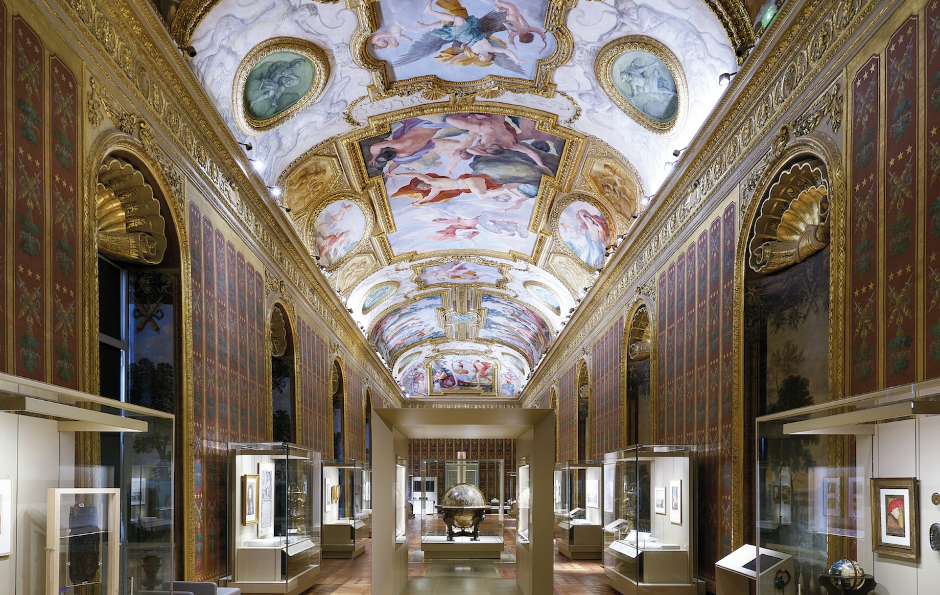 The newly renovated Mazarin Gallery at the Richelieu site of the Bibliothèque Nationale de France, Paris